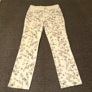 Rag & Bone Jeans Women’s 27 White Micro Foral Denim Cropped Pockets Straight Leg